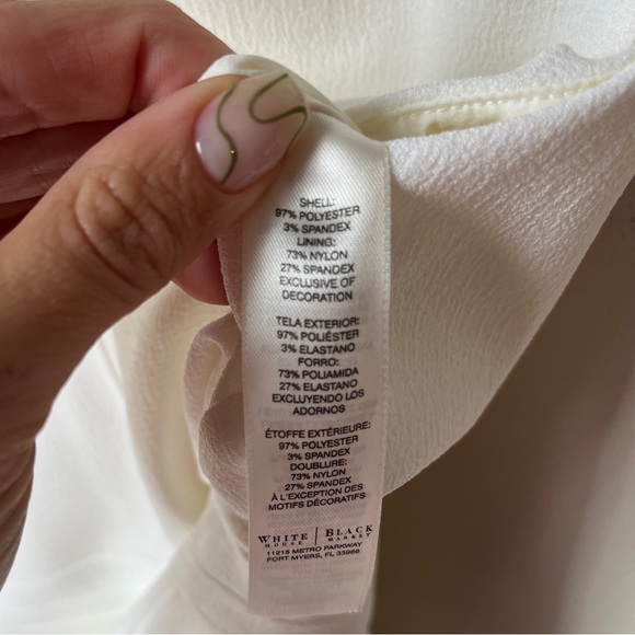 White House Black Market White Organza Sheath Dress | Size 4 | Worn Once Perfect - Picture 7 of 8